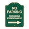 Signmission No Parking Prohibido Estacionarse W/ Left Arrow Heavy-Gauge Aluminum Sign, 24" x 18", G-1824-23596 A-DES-G-1824-23596 - alternate 1